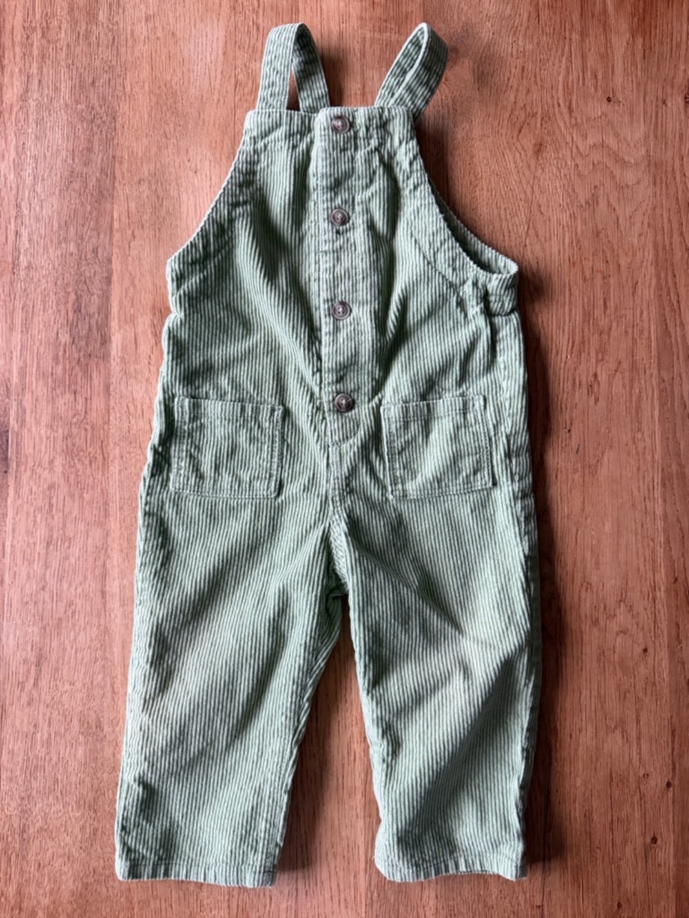 Kids Green Corduroy Overalls